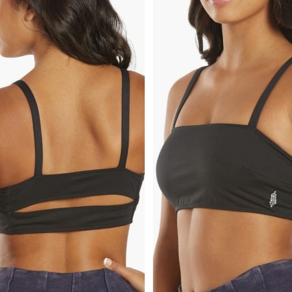 FP Movement Very Prairie Bandeau Style Back CutOut Black Bra - Picture 2 of 16